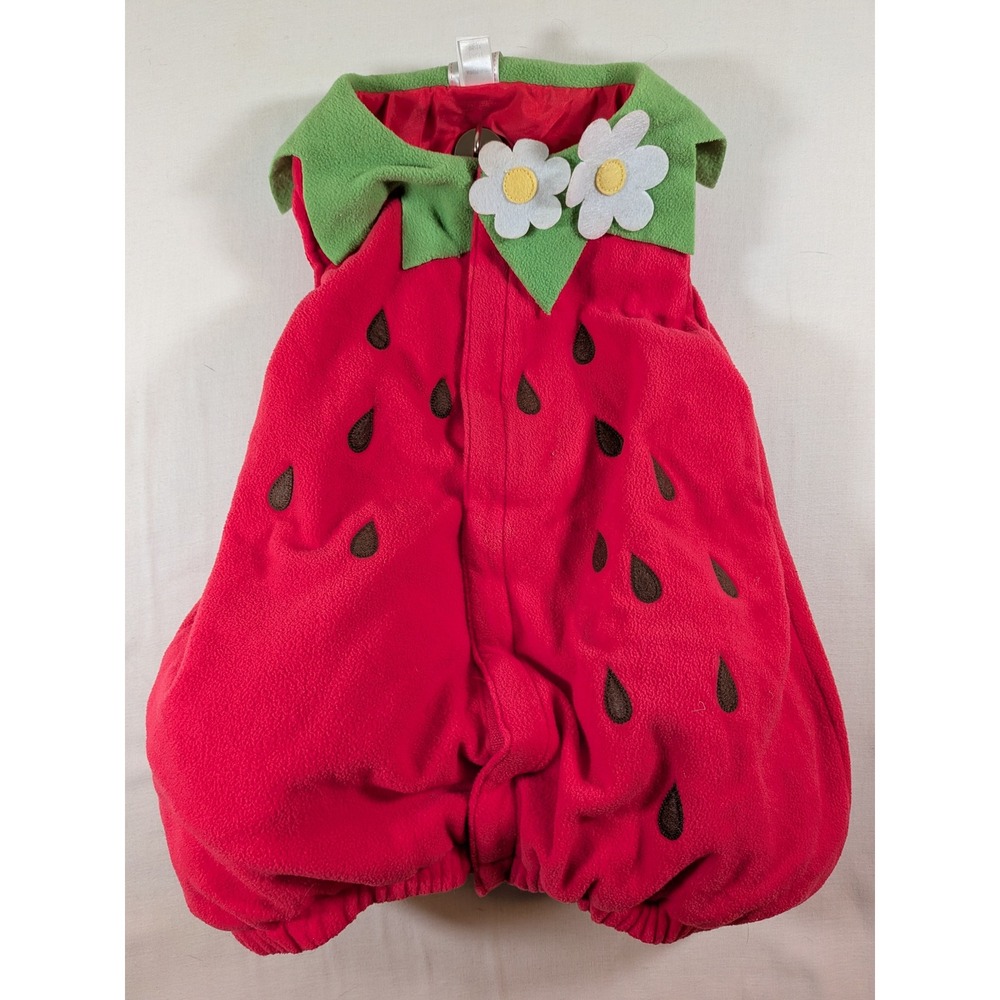 Old Navy Toddler Strawberry Fleece Halloween Costume Red Green 4T 5T